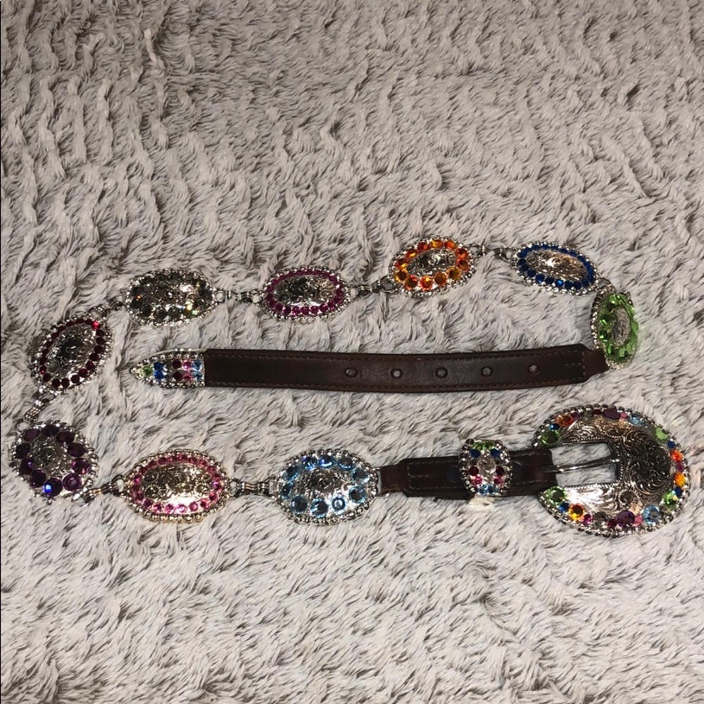 Tony Lama 31” Silver Concho Bling Cowgirl Belt